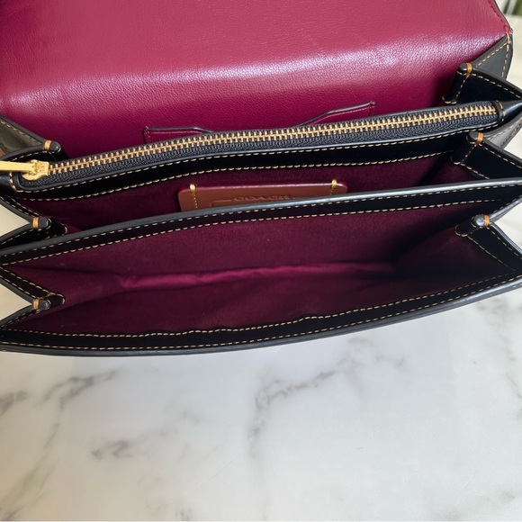 Coach 1941 Riley Top Handle 22 Signature Canvas Brass Tan Black 73937 Crossbody - Picture 15 of 16